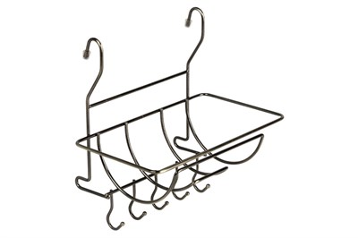 Полка на рейлинг с крючками бронза