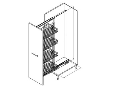 Выдвижная система для кухни 600 колонна