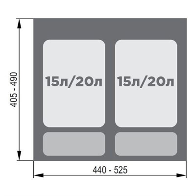 Мусорное ведро PRAKTIKO корпус 60 (2 ведра) - фото 22083