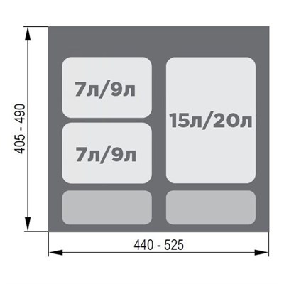 Мусорное ведро PRAKTIKO корпус 60 (3 ведра) - фото 22093