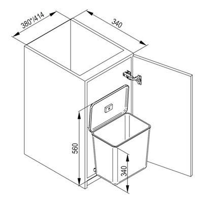 Мусорное ведро SESAMO-1 корпус 45 - фото 22110