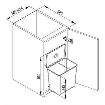 Мусорное ведро SESAMO-2 корпус 45 - фото 22116