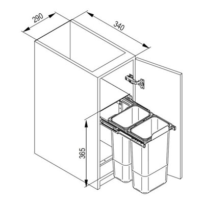 Мусорное ведро ALADIN-2 корпус 40 - фото 22146