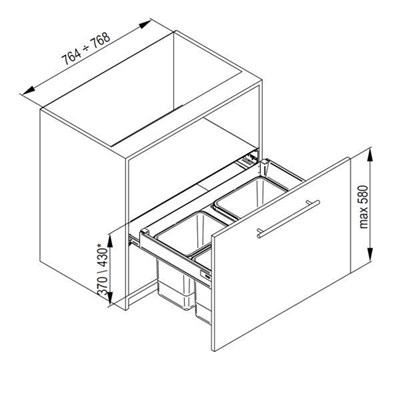 Система выкатных ведер REJS MAXIMA корпус 80 - фото 22220