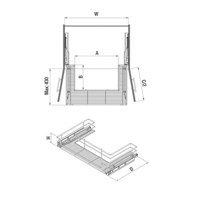 Корзина под мойку STARAX для распашных фасадов - фото 22337