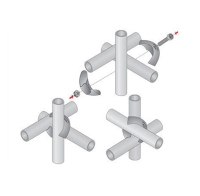 Держатель для трёх труб D25 - фото 22378