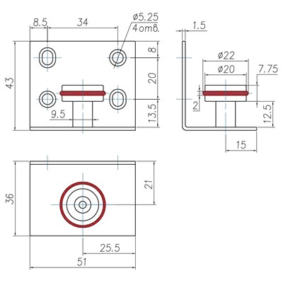Нижний ролик для подвесной системы на внутреннюю дверь (Короткий) - фото 24437