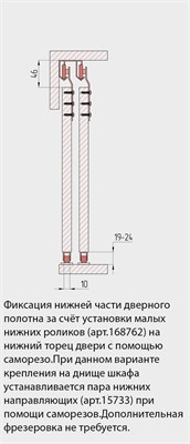 Нижний ролик для торцевой (врезной) направляющей АГРИ - фото 24444 Нижний ролик для торцевой (врезной) направляющей АГРИ - фото 24444