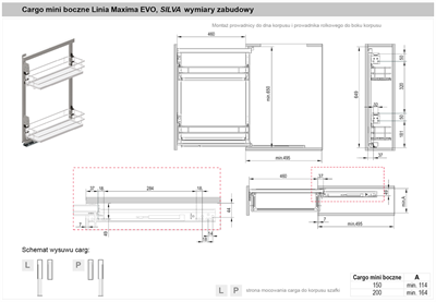 Выдвижная корзина для кухни 200 мм Rejs