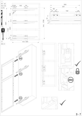 Высокая корзина бутылочница Rejs Linia Maxima EVO (в базу 150 мм) - фото 25992